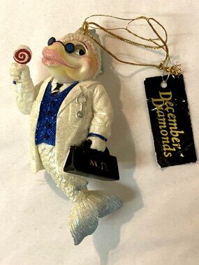 December Diamonds Fish M. D.  Medical "Doctor Feel Good" Hanging Ornament 5"